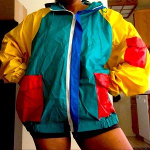 Primary color rain coat